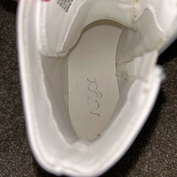 Sugar Obvi Combat Boots White/Cream Croco Size 7.5 chain top detailing side zip - Picture 9 of 9